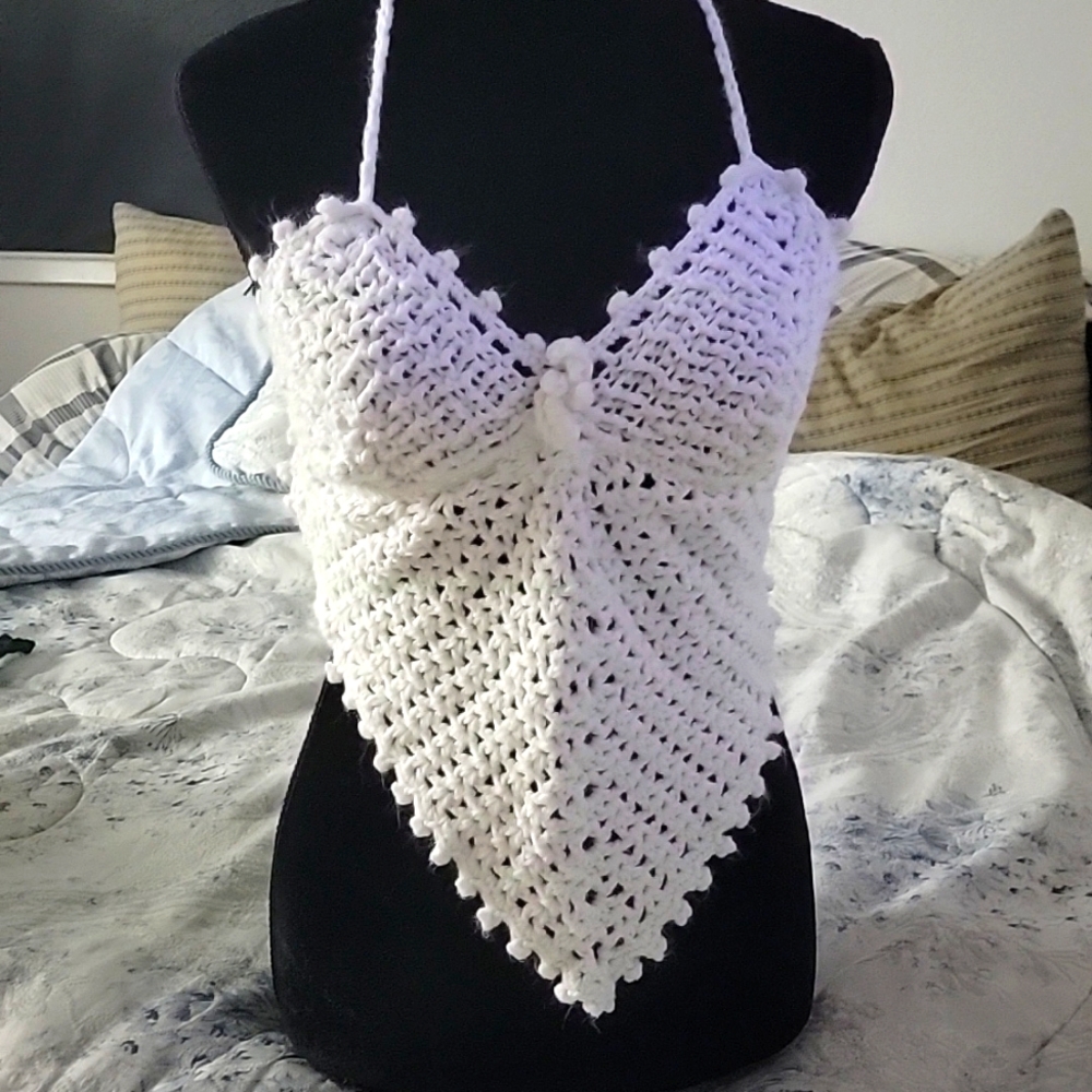 White crochet top